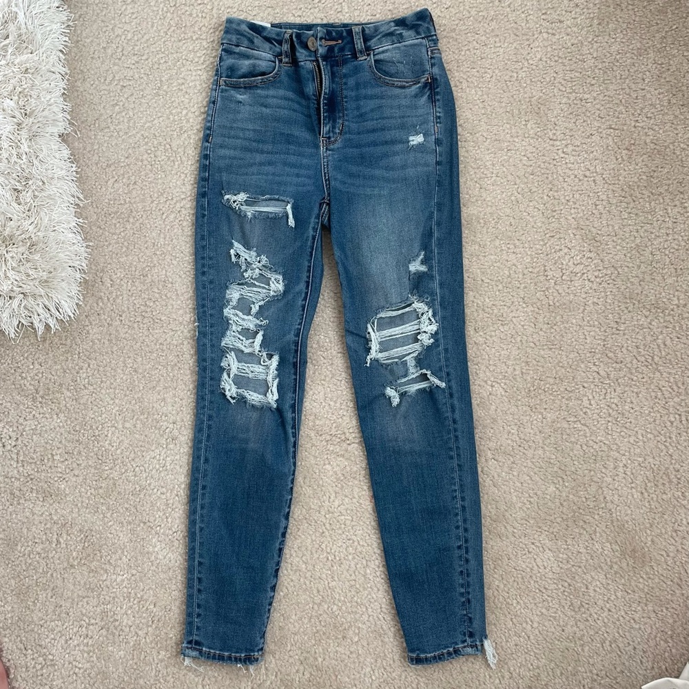 american eagle skinny ripped jeans